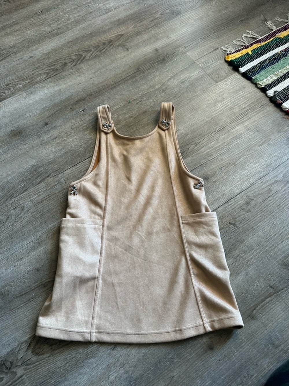 Cynthia Rowley Girls Cream Pinafore Jumper Dress
